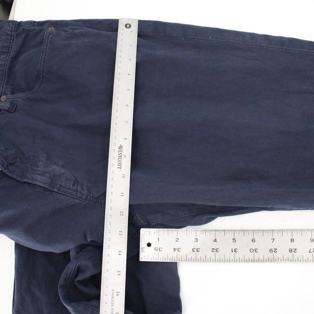 Todd Snyder Pants Mens 38 L27 Slim Fit 5 Pocket Cotton Linen Flat Front Blue - Picture 6 of 13